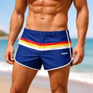Bang Men's Swim Wear Stripe A Pose Men's Blue Swim Trunks Shorts Size XLarge